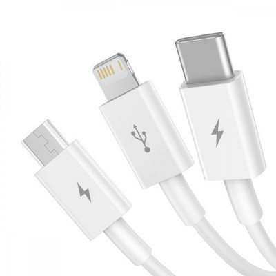 Кабель Baseus Superior Series USB To M + L + C 3.5 A 1.5 М (CAMLTYS-02) White
