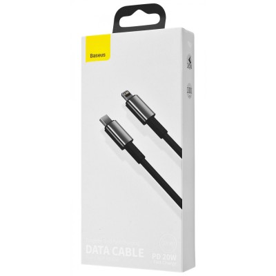 Кабель Baseus Tungsten Gold Type-C To Lightning PD 20W (1m) CATLWJ-01 Black