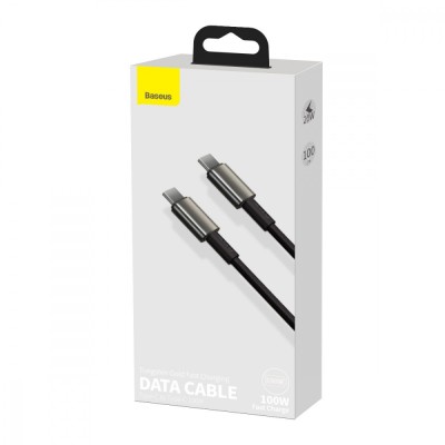 Кабель Baseus Tungsten Gold Type-C To Type-C 100W (CATWJ-01) Black 1m Кабель Baseus Tungsten Gold Type-C To Type-C 100W (CATWJ-01) Black 1m