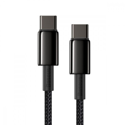 Кабель Baseus Tungsten Gold Type-C To Type-C 100W (CATWJ-01) Black 1m Кабель Baseus Tungsten Gold Type-C To Type-C 100W (CATWJ-01) Black 1m