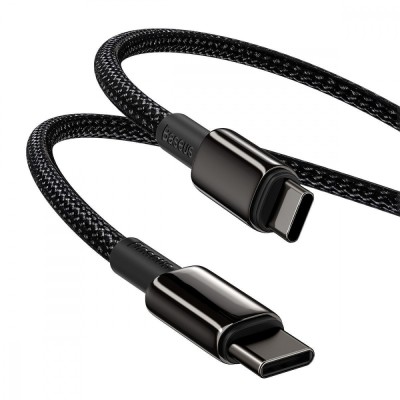 Кабель Baseus Tungsten Gold Type-C To Type-C 100W (CATWJ-01) Black 1m Кабель Baseus Tungsten Gold Type-C To Type-C 100W (CATWJ-01) Black 1m