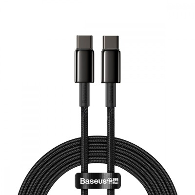 Кабель Baseus Tungsten Gold Type-C to Type-C 100W (CATWJ-A01) Black 2m Кабель Baseus Tungsten Gold Type-C to Type-C 100W (CATWJ-A01) Black 2m