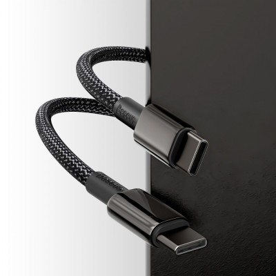 Кабель Baseus Tungsten Gold Type-C to Type-C 100W (CATWJ-A01) Black 2m Кабель Baseus Tungsten Gold Type-C to Type-C 100W (CATWJ-A01) Black 2m