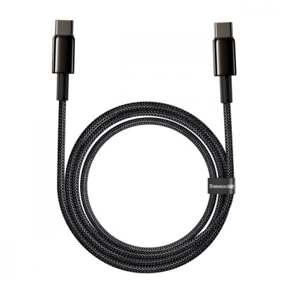 Кабель Baseus Tungsten Gold Type-C to Type-C 100W (CATWJ-A01) Black 2m Кабель Baseus Tungsten Gold Type-C to Type-C 100W (CATWJ-A01) Black 2m