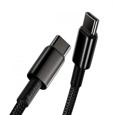 Кабель Baseus Tungsten Gold Type-C to Type-C 100W (CATWJ-A01) Black 2m Кабель Baseus Tungsten Gold Type-C to Type-C 100W (CATWJ-A01) Black 2m