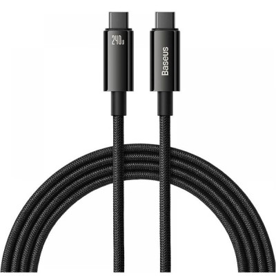 Кабель Baseus Tungsten Gold Type-C To Type-C 240W (2m) Black
