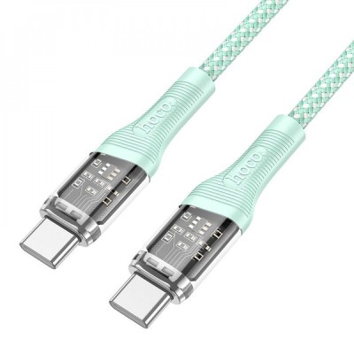 Кабель Hoco U111 Transparent Discovery 60W Type-C to Type-C (1.2m) gray