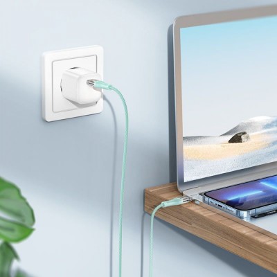 Кабель Hoco U111 Transparent Discovery 60W Type-C to Type-C (1.2m) gray