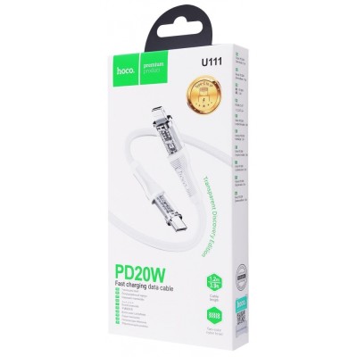 Кабель Hoco U111 Transparent Discovery Type-C to Lightning (1.2m) gray