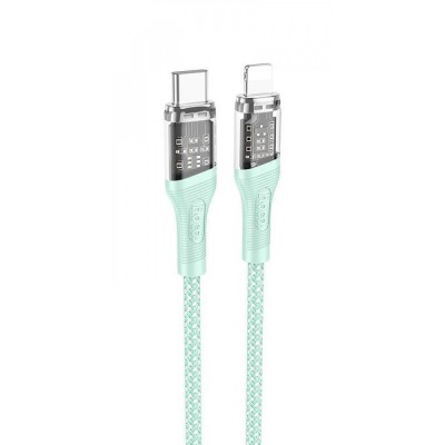 Кабель Hoco U111 Transparent Discovery Type-C to Lightning (1.2m) green