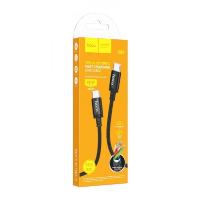 Кабель Hoco X89 Wind 60W Type-C to Type-C (1m) black