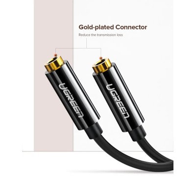 Кабель UGREEN AV134 3.5mm Male To 2 Female Audio Cable 25cm Black (20816) Кабель UGREEN AV134 3.5mm Male To 2 Female Audio Cable 25cm Black (20816)