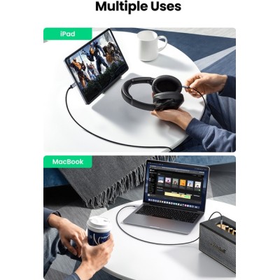 Кабель UGREEN CM450 USB-C Male To 3.5mm Male Audio Cable With Chip 1m (20192) Кабель UGREEN CM450 USB-C Male To 3.5mm Male Audio Cable With Chip 1m (20192)