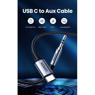 Кабель UGREEN CM450 USB-C Male To 3.5mm Male Audio Cable With Chip 1m (20192) Кабель UGREEN CM450 USB-C Male To 3.5mm Male Audio Cable With Chip 1m (20192)