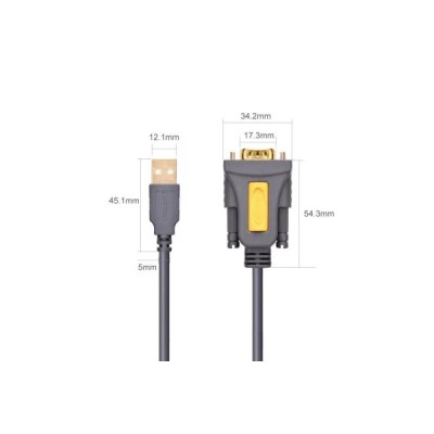 Кабель UGREEN CR104 USB to DB9 RS-232 Male Adapter Cable 1.5m (20211) Black Кабель UGREEN CR104 USB to DB9 RS-232 Male Adapter Cable 1.5m (20211) Black