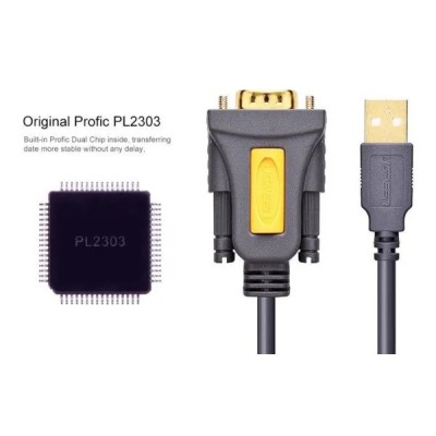 Кабель UGREEN CR104 USB to DB9 RS-232 Male Adapter Cable 1.5m (20211) Black Кабель UGREEN CR104 USB to DB9 RS-232 Male Adapter Cable 1.5m (20211) Black