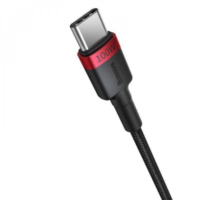 Комплект кабелів Baseus Cafule Charging Type-C To Type-C 100W 1m (2pcs) (P10318306003-00) Gray/red