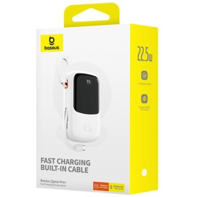 Портативна батарея Baseus 20000mAh 22.5W Qpow Pro+ (P10067103213-00) White Портативна батарея Baseus 20000mAh 22.5W Qpow Pro+ (P10067103213-00) White