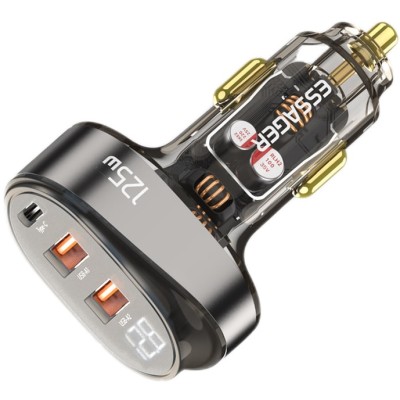 Автомобільний Зарядний пристрій Essager 125w Transparrent Digital Display Car Charger (ECC2AC-FM12-Z) Brown