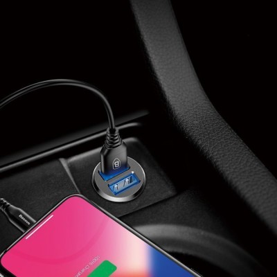АЗП Baseus 2USB Grain (3.1A) (CCALL-ML01) Black