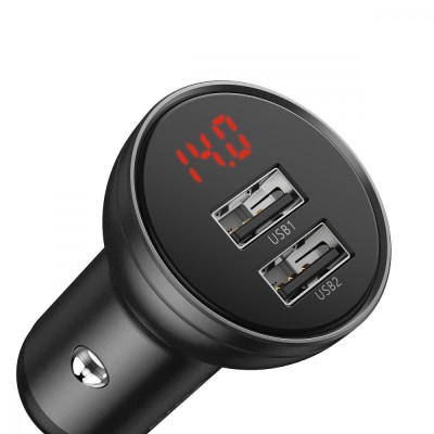 АЗП Baseus Digital Display 24W 2USB 4.8A CCBX-0S Silver