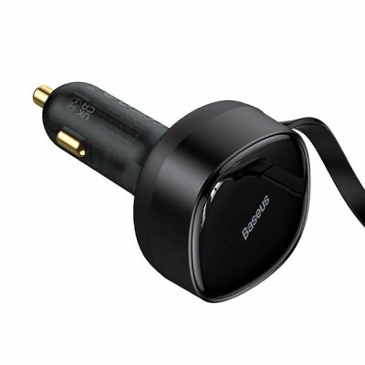 АЗП Baseus Enjoyment Retractable 2-in-1 Type-C + Type-C 33W (C00035500111-00) black