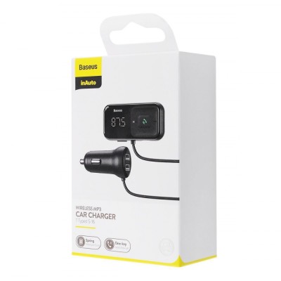 АЗП Baseus FM Launcher S-16 2USB (CCMT000201) black