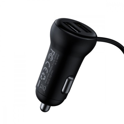 АЗП Baseus FM Launcher S-16 2USB (CCMT000201) black