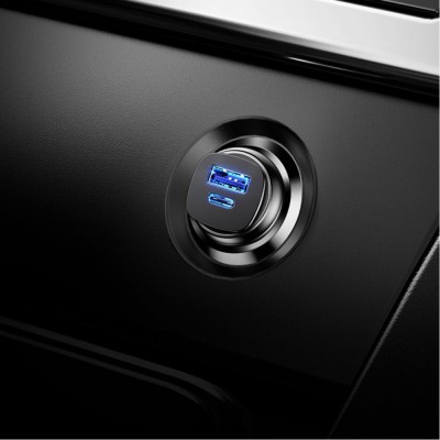 АЗП Baseus QC 4.0 Square Metal (30W / PD3.0) / 1USB+1Type-C (CCALL-AS01) Black АЗП Baseus QC 4.0 Square Metal (30W / PD3.0) / 1USB+1Type-C (CCALL-AS01) Black