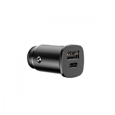 АЗП Baseus QC 4.0 Square Metal (30W / PD3.0) / 1USB+1Type-C (CCALL-AS01) Black АЗП Baseus QC 4.0 Square Metal (30W / PD3.0) / 1USB+1Type-C (CCALL-AS01) Black