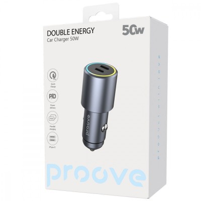 АЗП Proove Double Energy 50W (Type-C + Type-C) (ACDE50022206) Metal gray