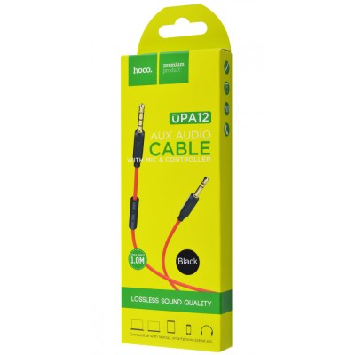 Кабель AUX Hoco UPA12 With Mic (1m) black