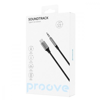 Кабель AUX Proove SoundTrack Type-C To 3.5mm (1m) (ACST00002801) Black Кабель AUX Proove SoundTrack Type-C To 3.5mm (1m) (ACST00002801) Black