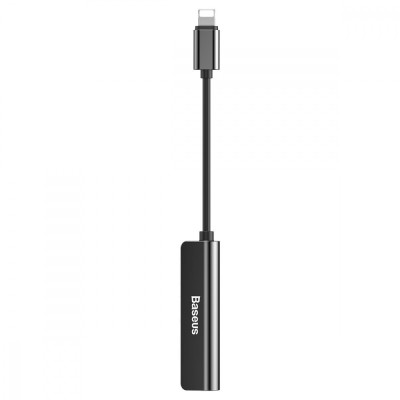 Перехідник AUX Baseus L52 Lightning To 2xLightning + 3.5mm CALL52-01 Black Перехідник AUX Baseus L52 Lightning To 2xLightning + 3.5mm CALL52-01 Black