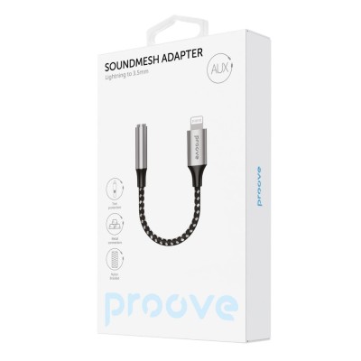 Перехідник AUX Proove SoundMesh Lightning to 3.5mm (ACSM00005101) Gray Перехідник AUX Proove SoundMesh Lightning to 3.5mm (ACSM00005101) Gray