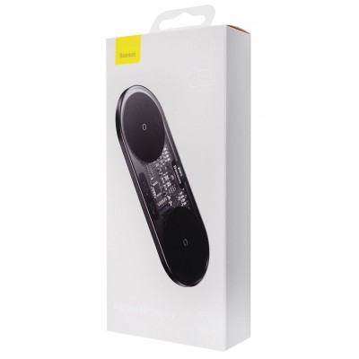 Бездротовий зарядний пристрій Baseus Digital LED Display 2in1 20W (WXSX010101) Black Бездротовий зарядний пристрій Baseus Digital LED Display 2in1 20W (WXSX010101) Black