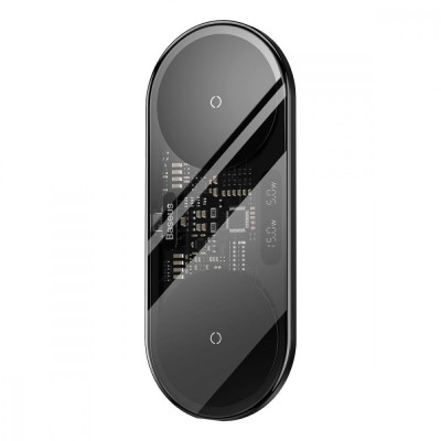 Бездротовий зарядний пристрій Baseus Digital LED Display 2in1 20W (WXSX010101) Black Бездротовий зарядний пристрій Baseus Digital LED Display 2in1 20W (WXSX010101) Black