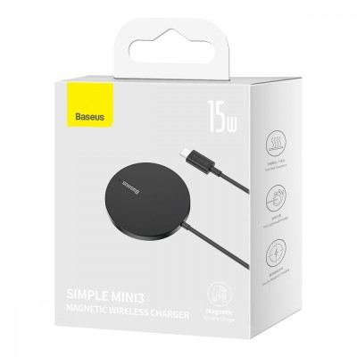 Бездротовий зарядний пристрій Baseus Simple Mini3 Magnetic Wireless Charger 15W (CCJJ040205) Purple Бездротовий зарядний пристрій Baseus Simple Mini3 Magnetic Wireless Charger 15W (CCJJ040205) Purple
