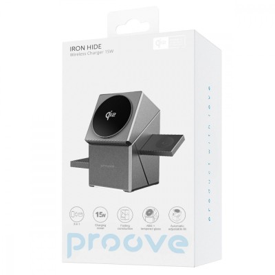 Бездротовий зарядний пристрій Proove Iron Hide 3 in 1 Qi2 (WSIH15000003) gray
