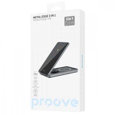 Бездротовий зарядний пристрій Proove Metal Edge 3 in 1 (WSME15010003) Black Бездротовий зарядний пристрій Proove Metal Edge 3 in 1 (WSME15010003) Black