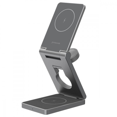 Бездротовий зарядний пристрій Proove Titan Volt 3 in 1 (WSTV15000003) Grey
