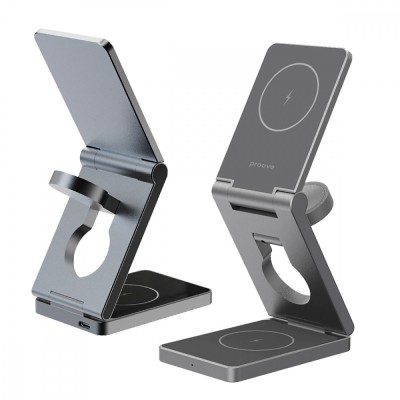 Бездротовий зарядний пристрій Proove Titan Volt 3 in 1 (WSTV15000003) Grey