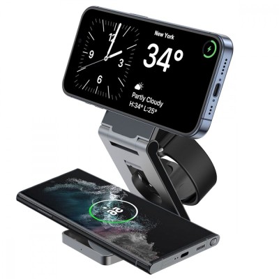 Бездротовий зарядний пристрій Proove Titan Volt 3 in 1 (WSTV15000003) Grey