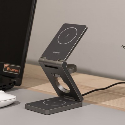 Бездротовий зарядний пристрій Proove Titan Volt 3 in 1 (WSTV15000003) Grey