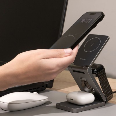 Бездротовий зарядний пристрій Proove Titan Volt 3 in 1 (WSTV15000003) Grey