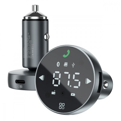 FM-трансмітер Proove Sound Sync 30W (PD+QC3.0) Type-C+USB (FMSS30110003) Grey