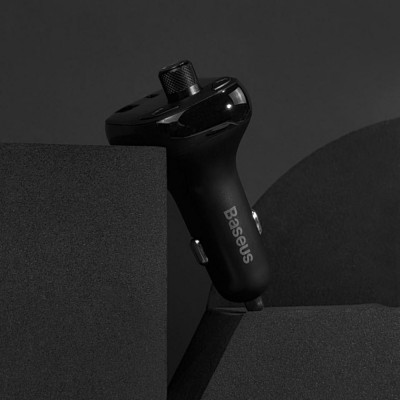 Автомобільне ЗУ Baseus FM Launcher S-13 2USB + Type-C CCMT000101 Black Автомобільне ЗУ Baseus FM Launcher S-13 2USB + Type-C CCMT000101 Black