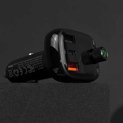 Автомобільне ЗУ Baseus FM Launcher S-13 2USB + Type-C CCMT000101 Black Автомобільне ЗУ Baseus FM Launcher S-13 2USB + Type-C CCMT000101 Black