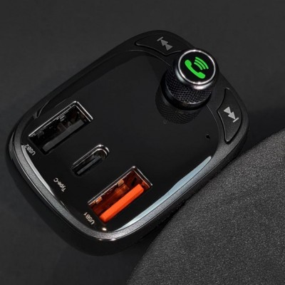 Автомобільне ЗУ Baseus FM Launcher S-13 2USB + Type-C CCMT000101 Black Автомобільне ЗУ Baseus FM Launcher S-13 2USB + Type-C CCMT000101 Black