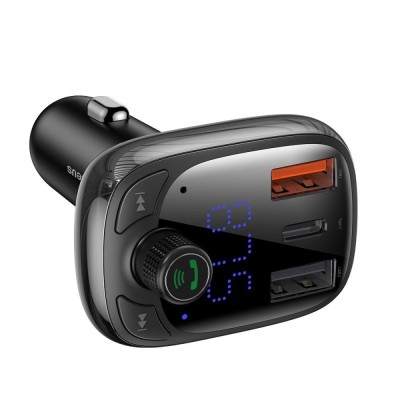 Автомобільне ЗУ Baseus FM Launcher S-13 2USB + Type-C CCMT000101 Black Автомобільне ЗУ Baseus FM Launcher S-13 2USB + Type-C CCMT000101 Black